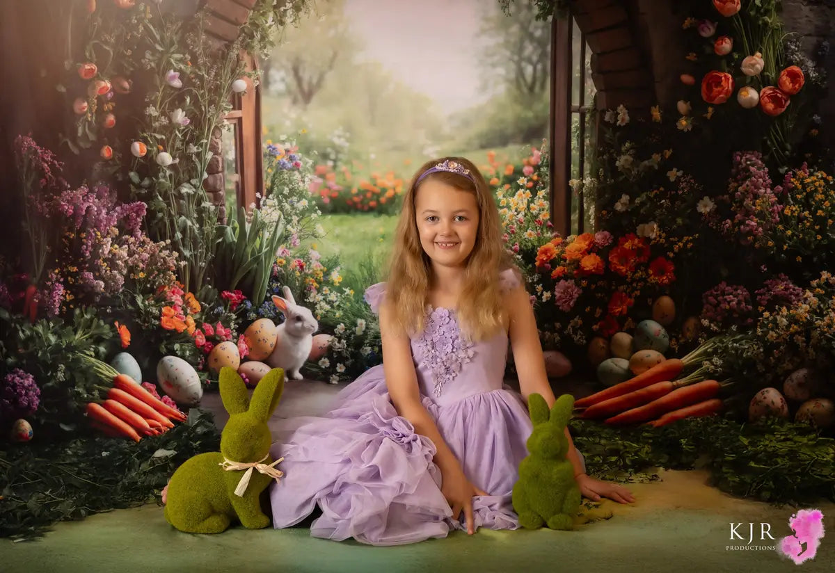 Kate Easter Bunny Flower Arch Carrot Garden Backdrop Designed by Emetselch