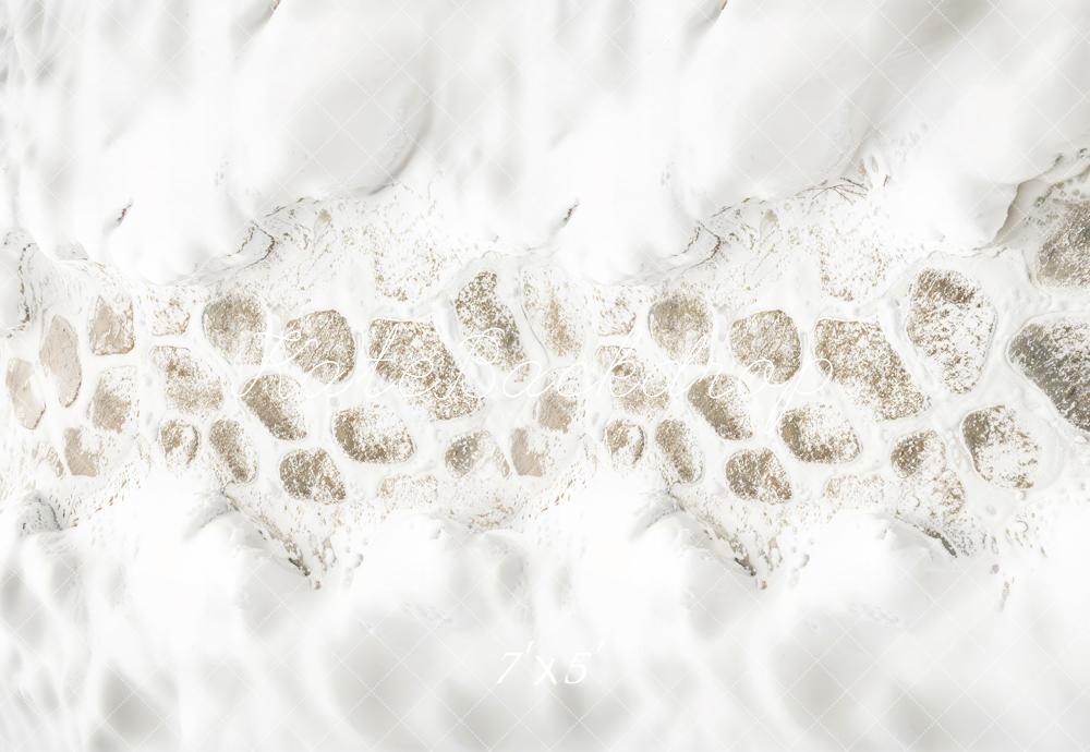 Kate Winter Snowy Cobblestone Floor Backdrop Designed by Kate Image