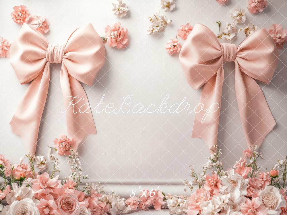 Kate Elegance  Pink Bow Floral Backdrop Designed by Lidia Redekopp