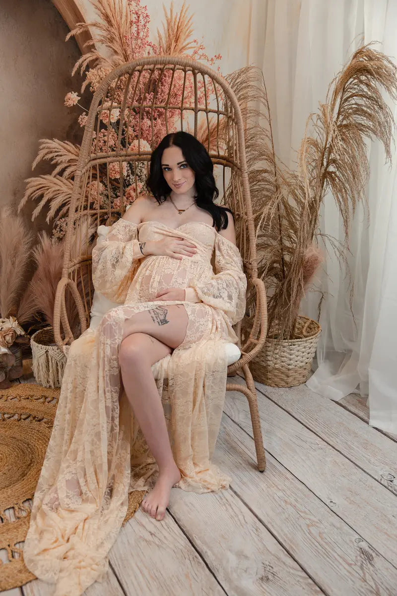 Kate Boho Beige Pampes Foral Arch Backdrop Designed by Emetselch