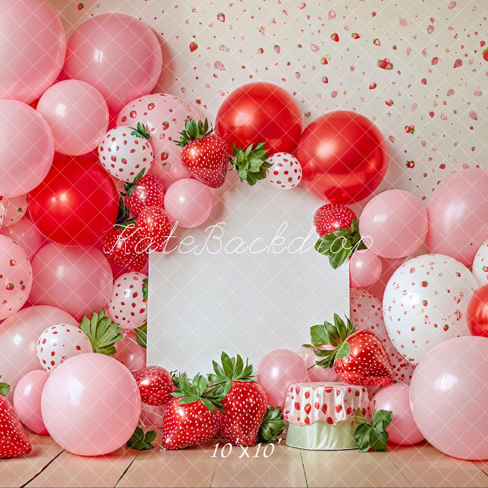 SALE Kate Cake Smash Summer Strawberry Balloon Backdrop Designed by Emetselch