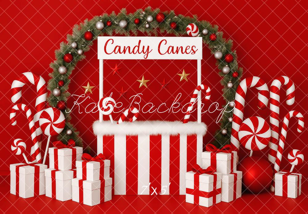 Kate Christmas Candy Cane Stand Gifts Backdrop Designed by Patty Roberts