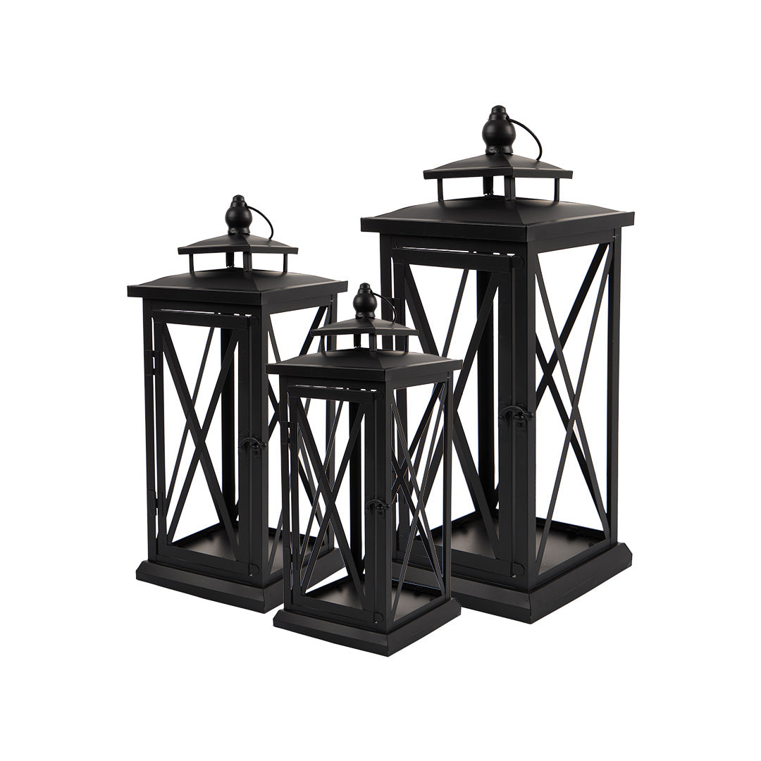 Kate Black Iron Lantern Set for Photography