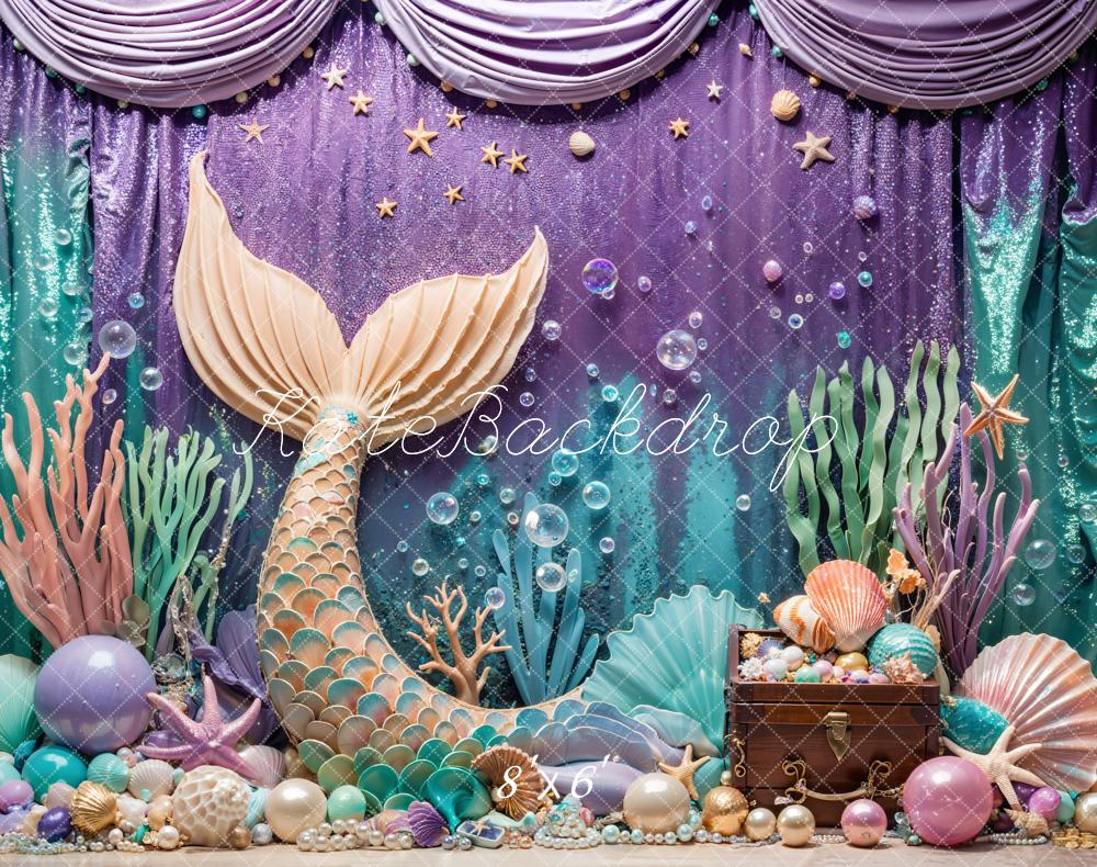 Kate Mermaid Underwater Fantasy Treasure Chest Backdrop Designed by Emetselch