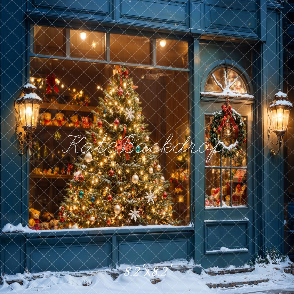Kate Christmas Tree Shop Window Night Backdrop Designed by Emetselch
