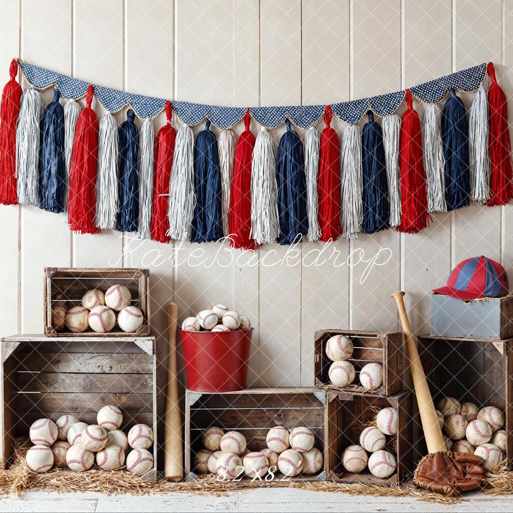 Kate Sports Baseball Crates Red Blue Backdrop Designed by Emetselch
