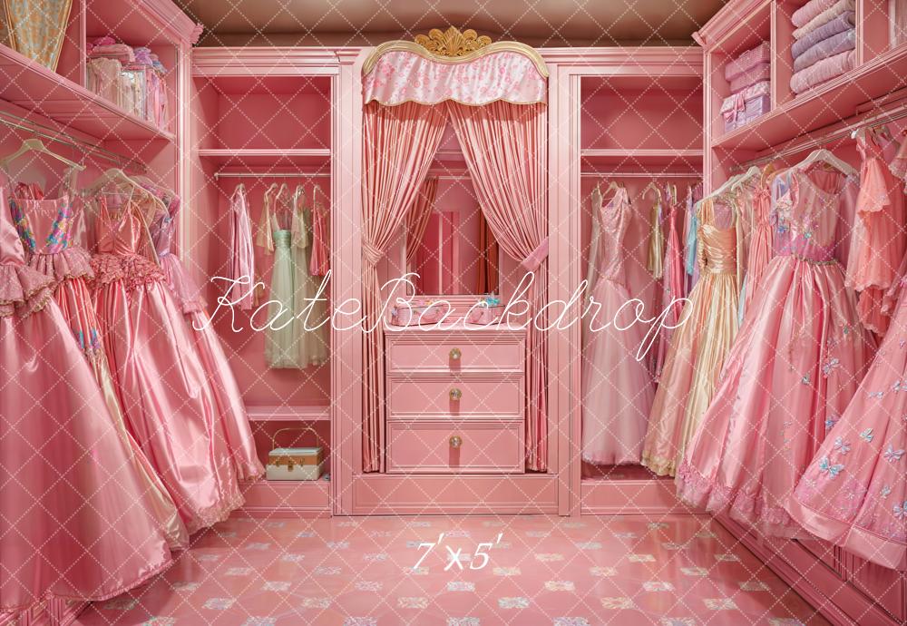 Kate Fashion Doll Pink Walk In Closet Dress Backdrop Designed by Emetselch