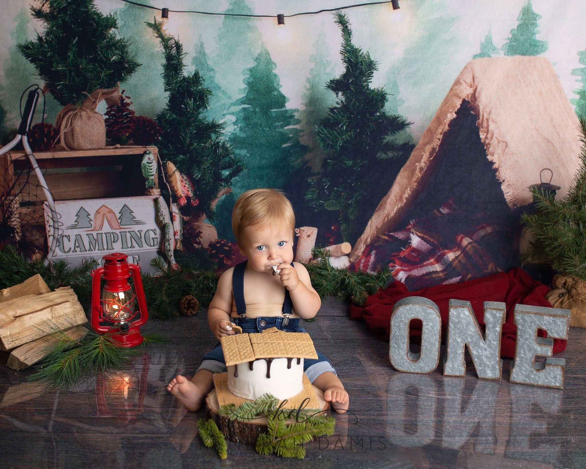 Kate Forest Camping Zone Children Summer Backdrop for Photography Designed by Megan Leigh Photography - Kate Backdrop