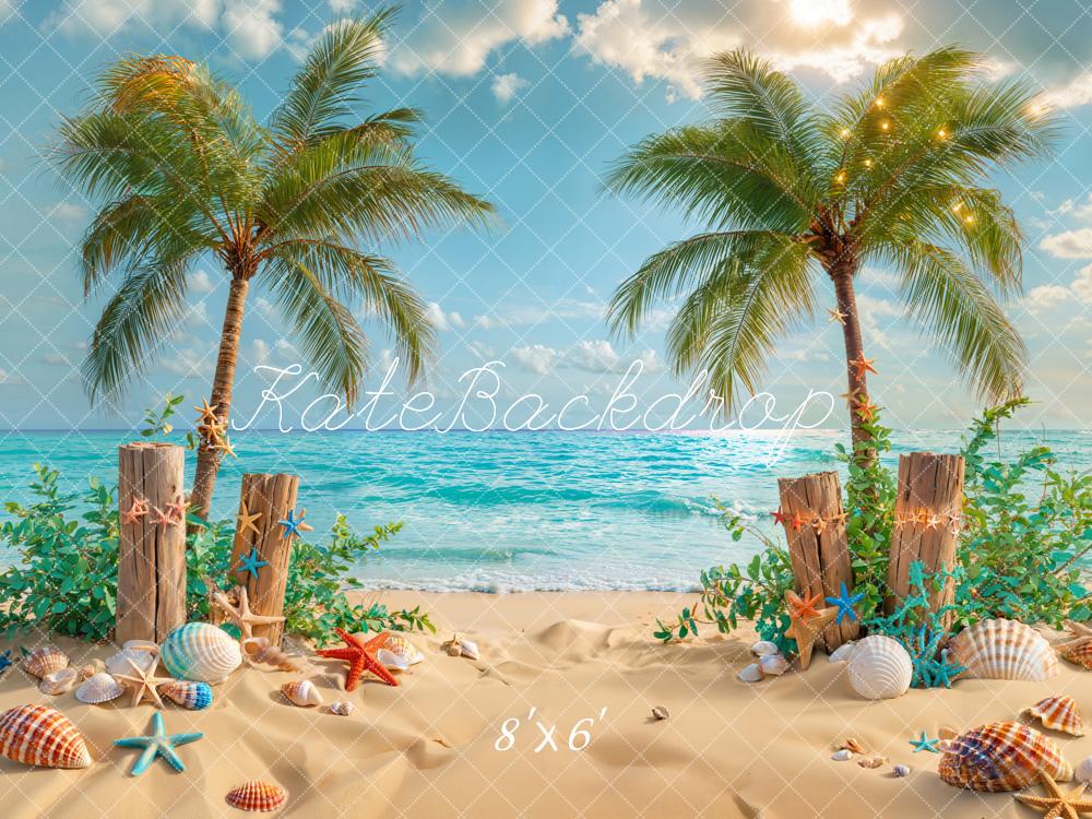 Kate Summer Beach Tropical Starfish Backdrop Designed by Emetselch