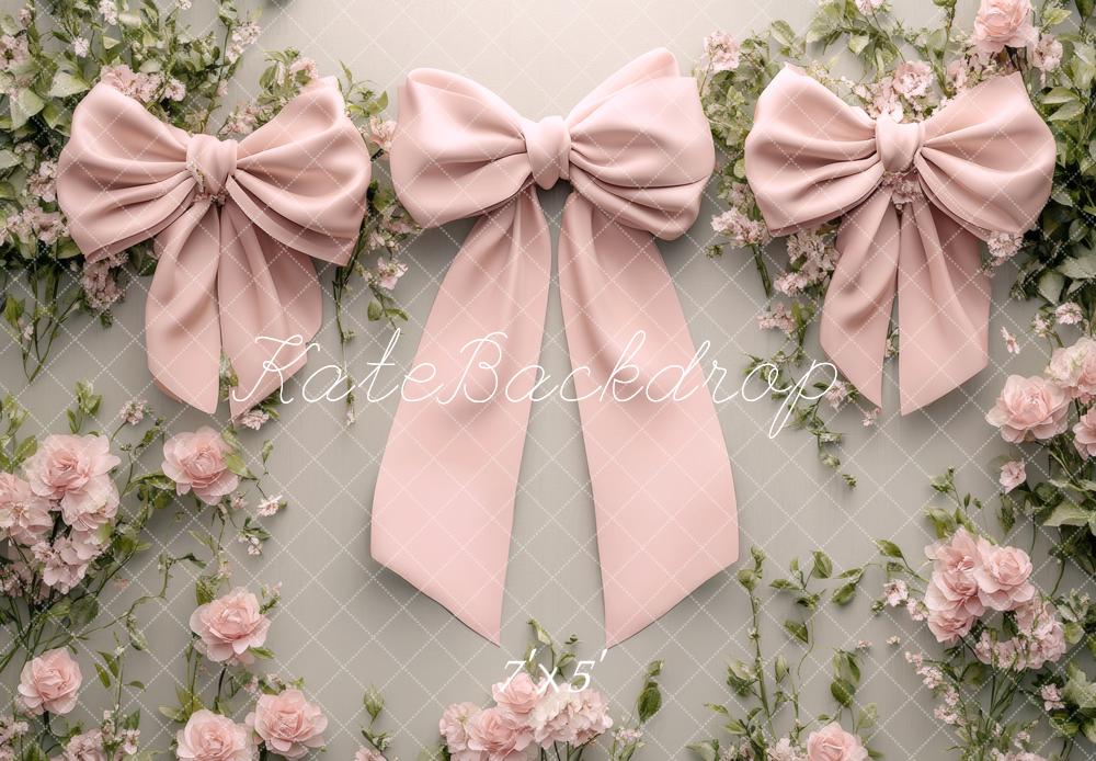 Kate Pink Bows Floral Backdrop Designed by Lidia Redekopp