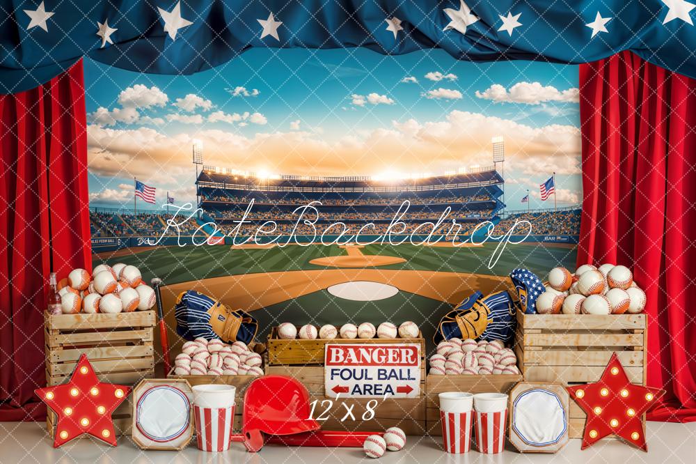 Kate Independence Day Baseball Stadium Sports Backdrop Designed by Emetselch