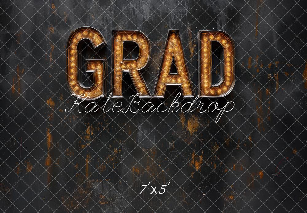 Kate Graduation Marquee Lights Black Backdrop Designed by Mini MakeBelieve