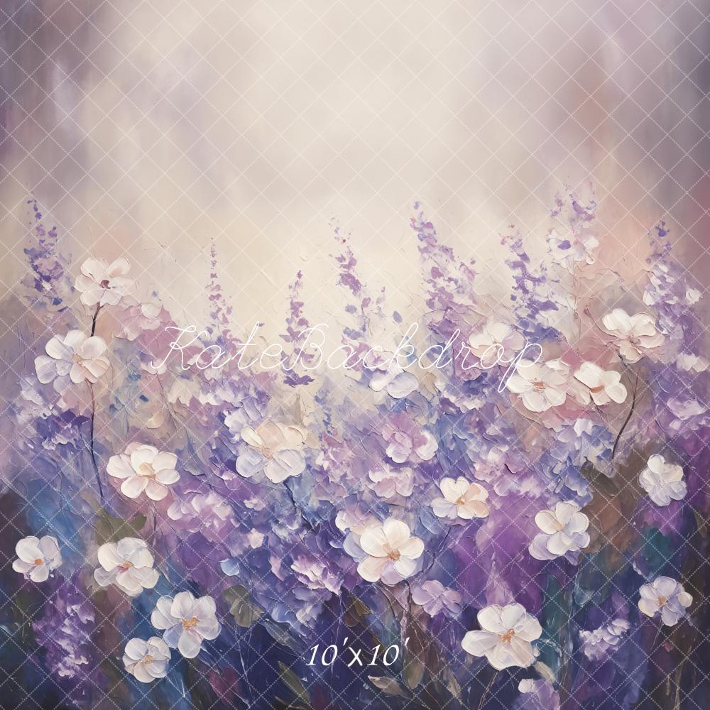 Kate Fine Art Pastel Purple Floral Backdrop Designed by Emetselch