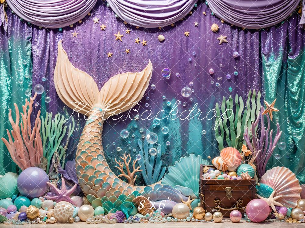 Kate Mermaid Underwater Fantasy Treasure Chest Backdrop Designed by Emetselch