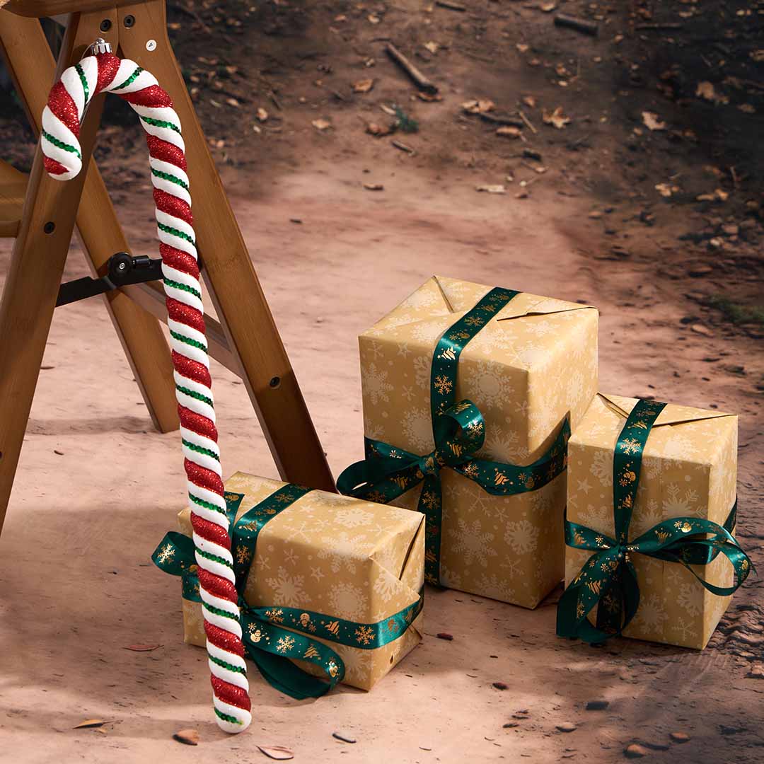 Kate Christmas Red And White Glitter Cane for Photography