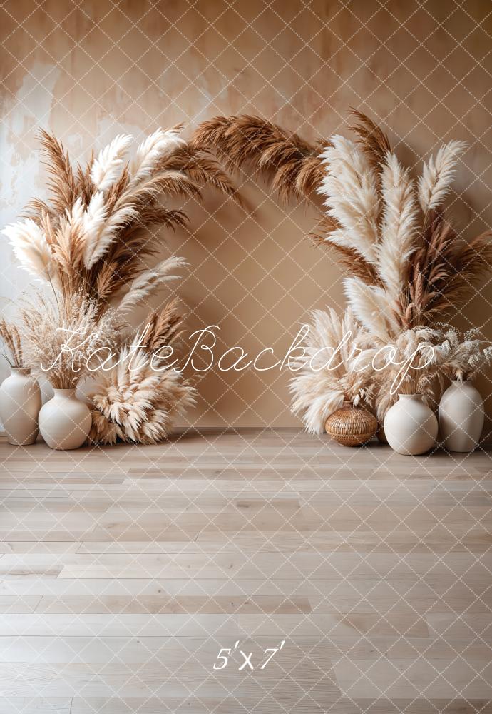 Kate Boho Pampas Grass Floral Arch Backdrop Designed by Emetselch