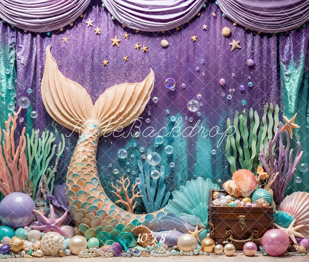 Kate Mermaid Underwater Fantasy Treasure Chest Backdrop Designed by Emetselch