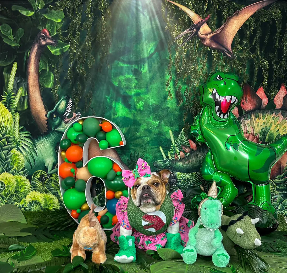 Kate Summer Jungle Dinosaurs Adventure Backdrop Designed by Mandy Ringe Photography