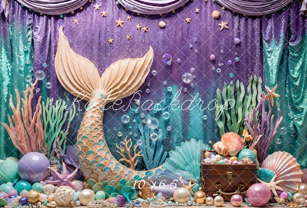 Kate Mermaid Underwater Fantasy Treasure Chest Backdrop Designed by Emetselch