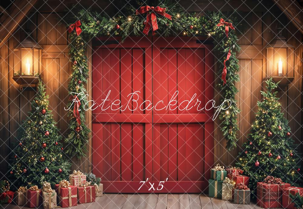 Kate Christmas Tree Red Door Garland Gifts Backdrop Designed by Emetselch