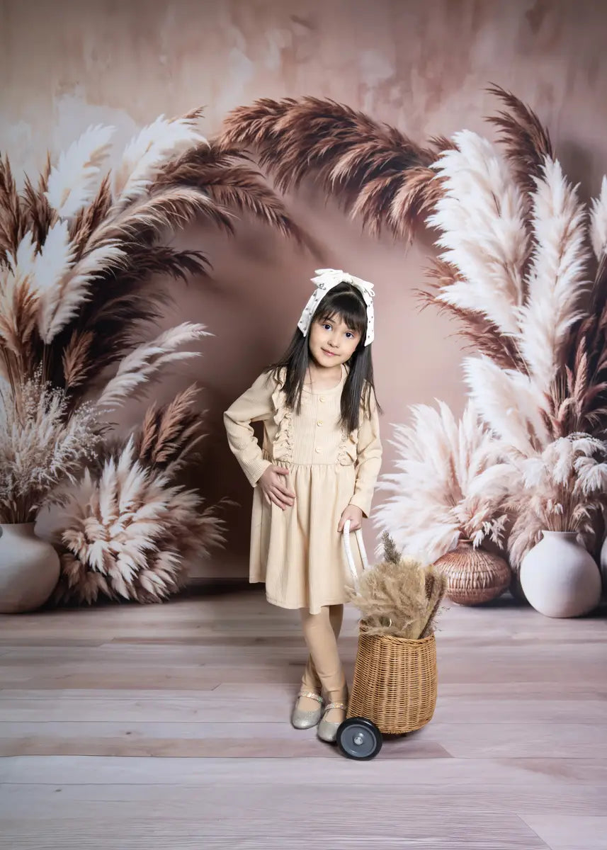 Kate Boho Pampas Grass Floral Arch Backdrop Designed by Emetselch