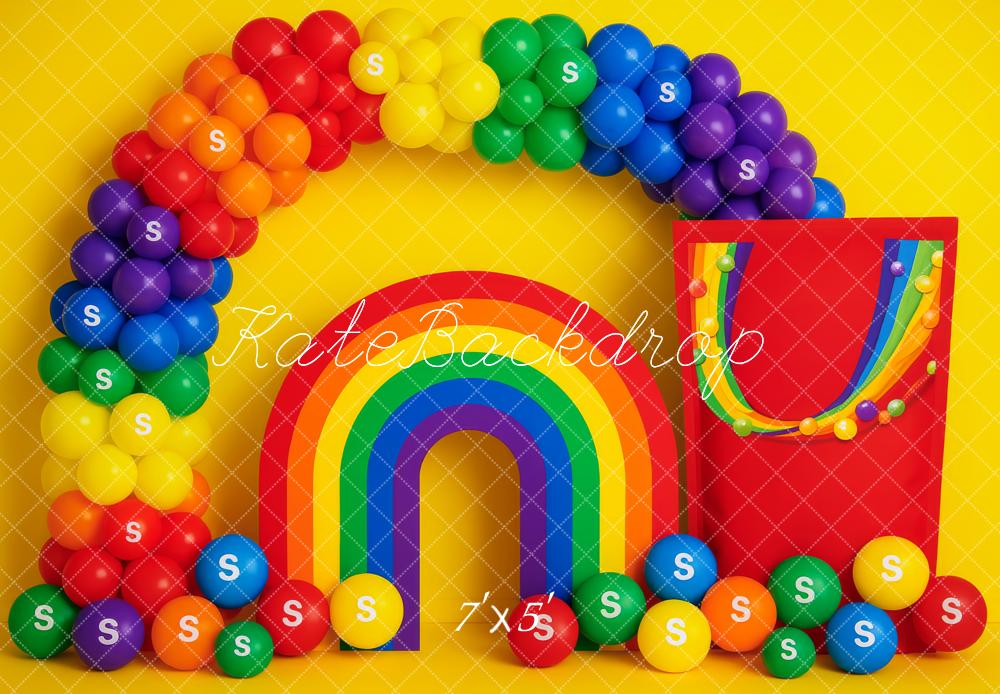 Kate Cake Smash Rainbow Candy Balloon Arch Backdrop Designed by Patty Roberts
