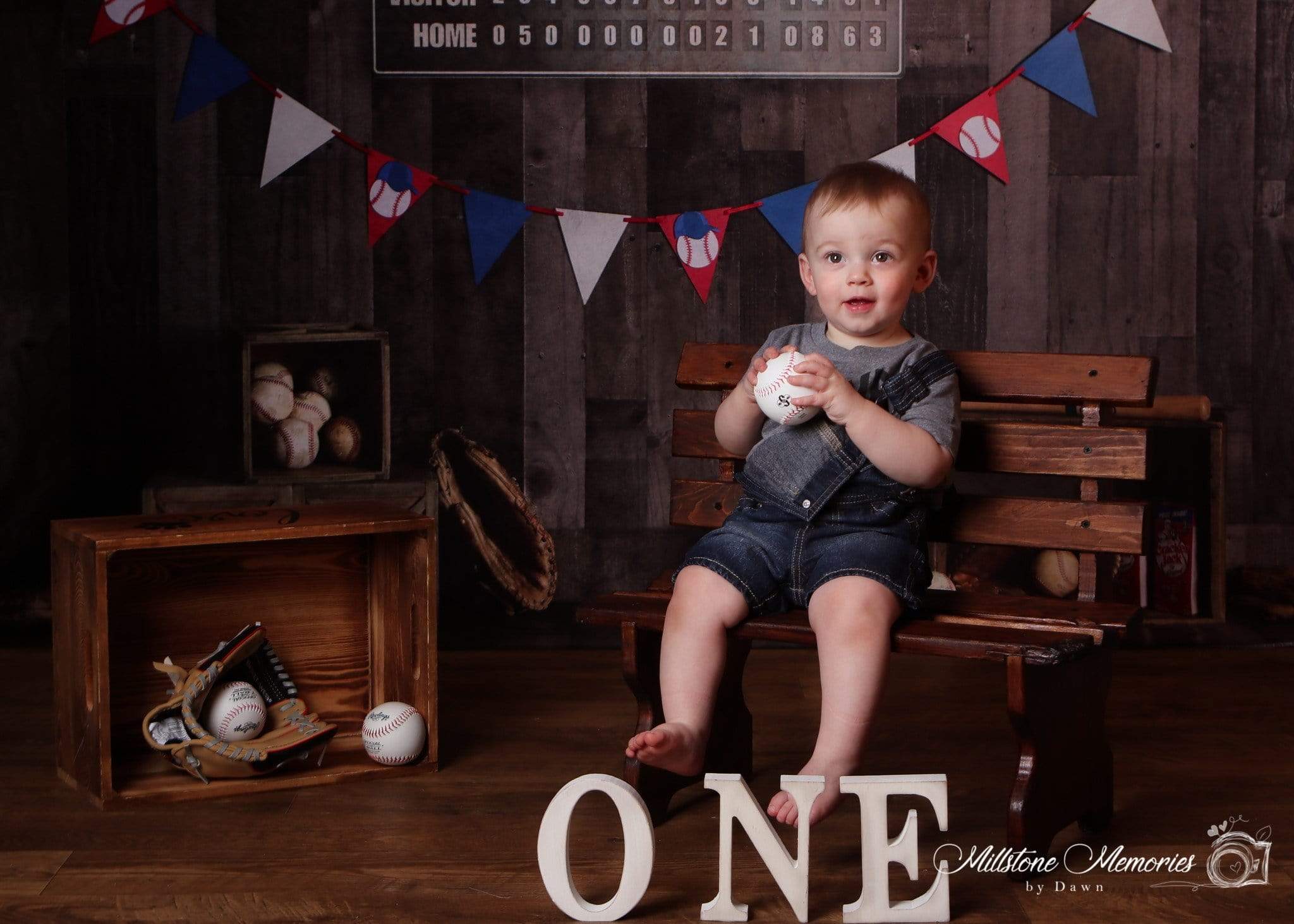 Katebackdrop£ºKate Vintage Baseball with Scoreboard Sport Backdrop for Photography Designed By Mandy Ringe Photography