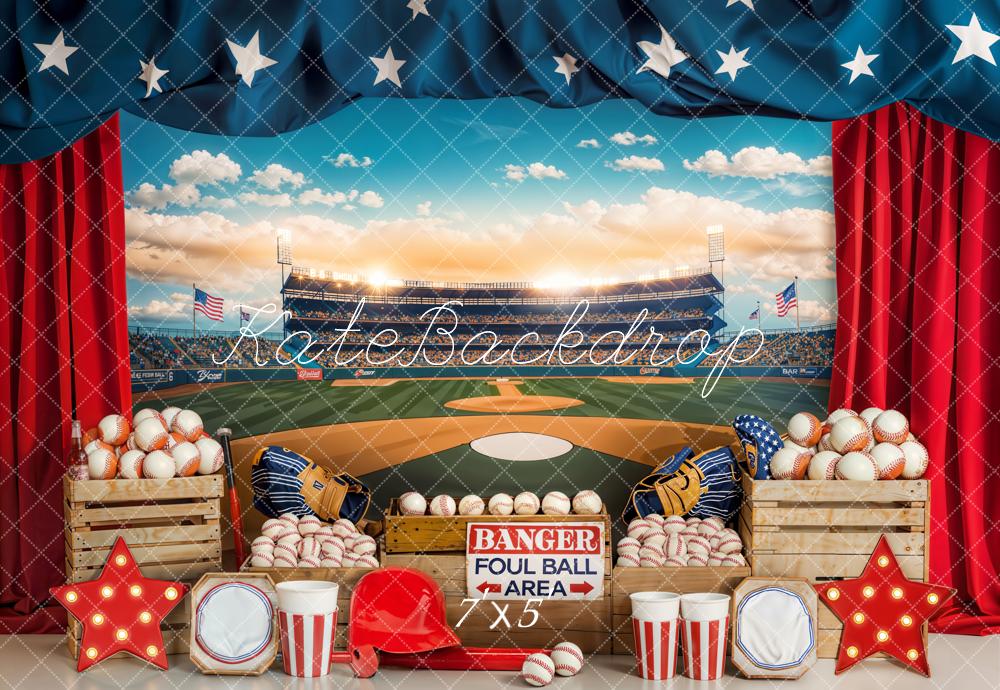 Kate Independence Day Baseball Stadium Sports Backdrop Designed by Emetselch
