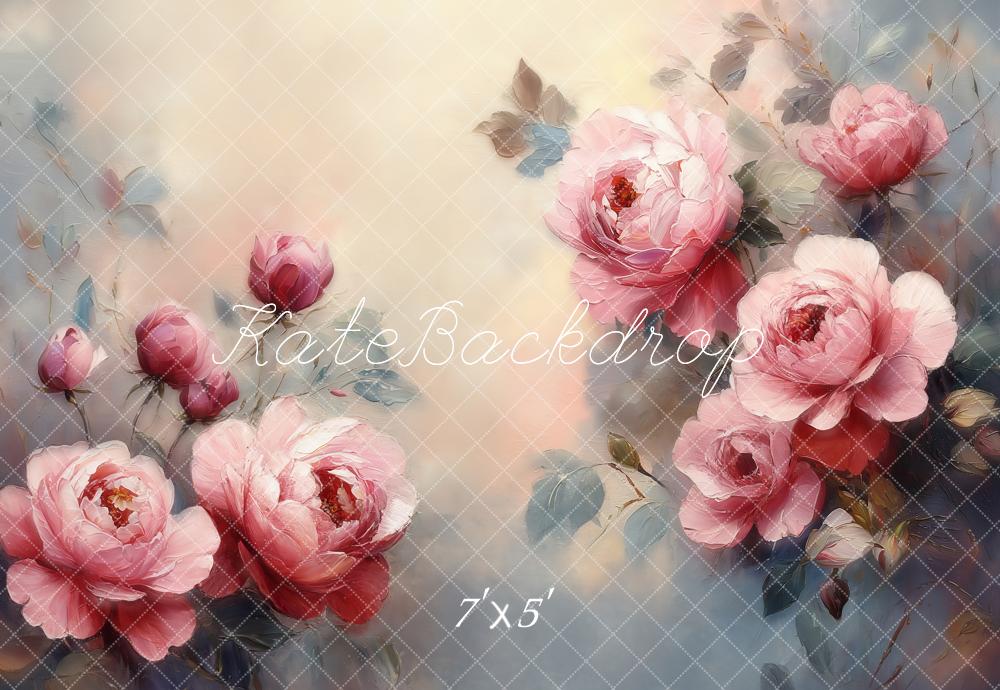 Kate Fine Art Pastel Pink Floral Backdrop Designed by Emetselch