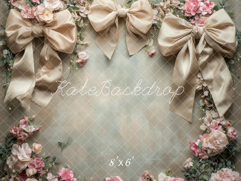 Kate Floral Bow Elegant Green Backdrop Designed by Lidia Redekopp