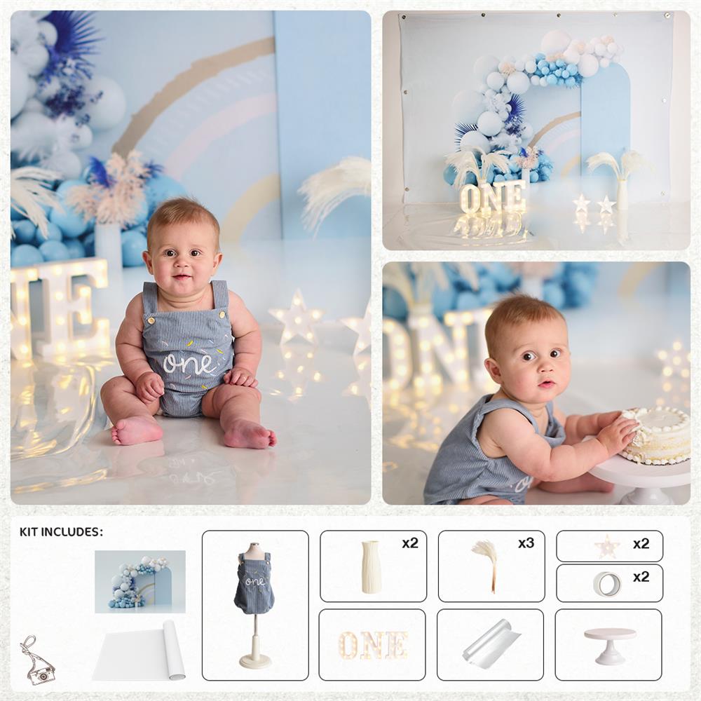 Kate Blue Boho Cake Smash Photo Kit