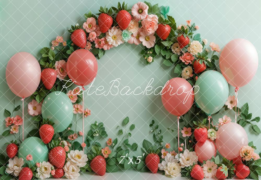 Kate Cake Smash Strawberry Flower Arch Backdrop Designed by Kate Image