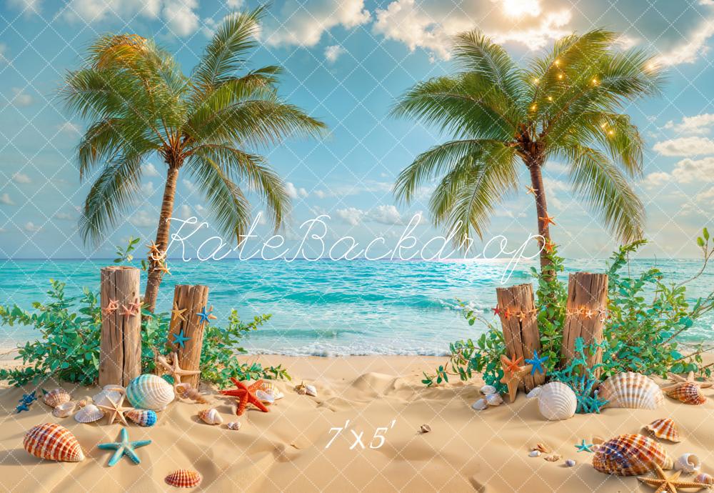 Kate Summer Beach Tropical Starfish Backdrop Designed by Emetselch