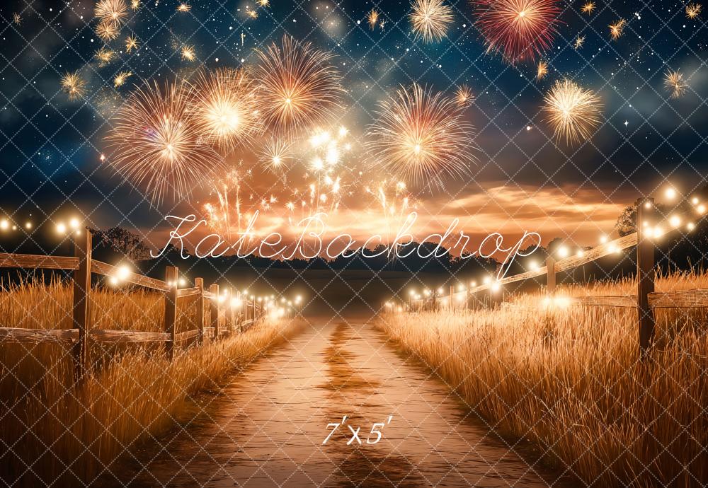 Kate Fireworks Night Field Path Backdrop Designed by Emetselch