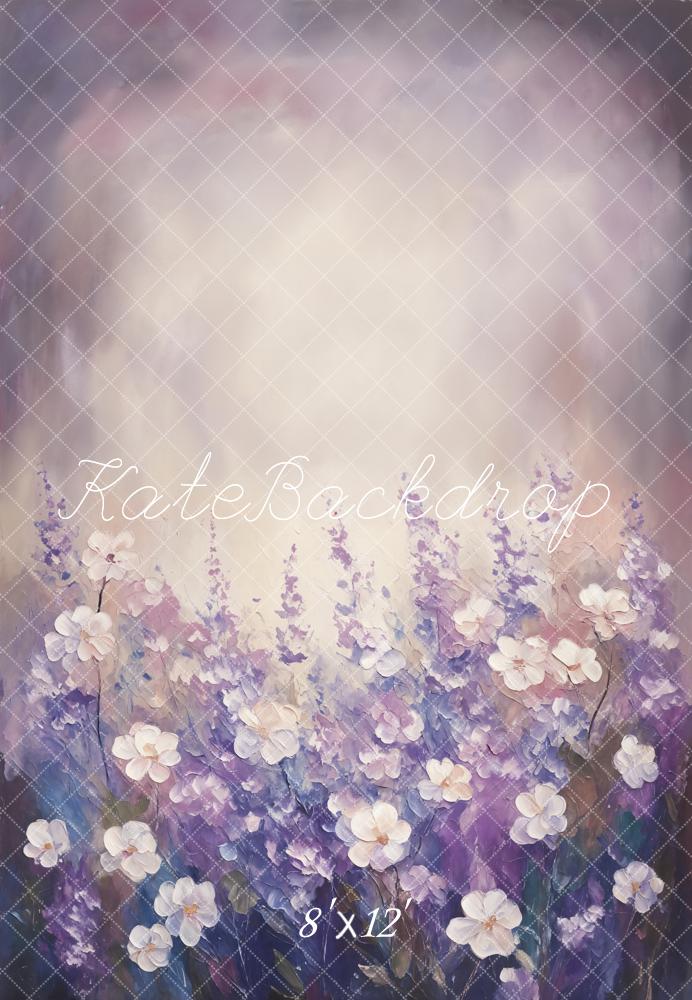 Kate Fine Art Pastel Purple Floral Backdrop Designed by Emetselch