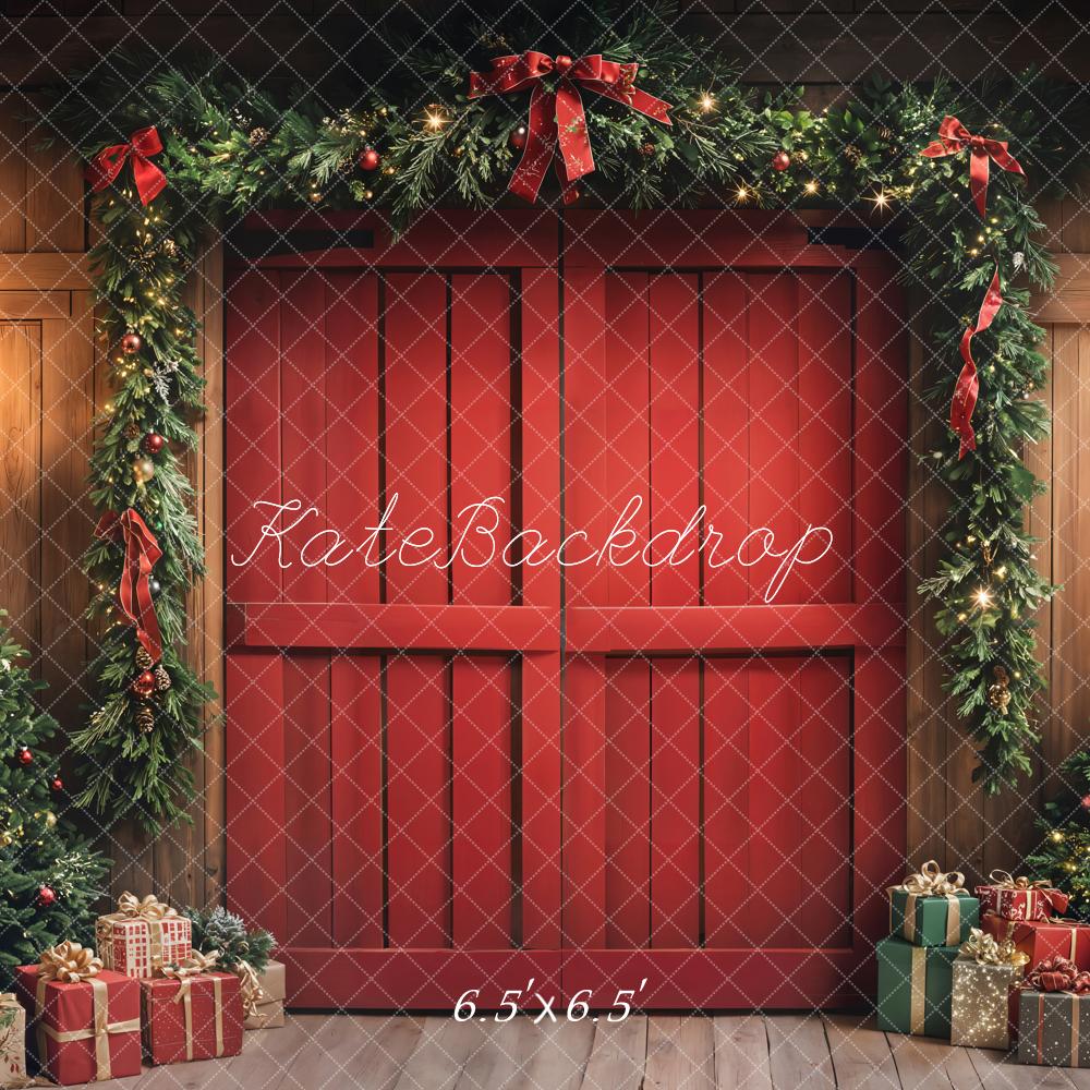 Kate Christmas Tree Red Door Garland Gifts Backdrop Designed by Emetselch