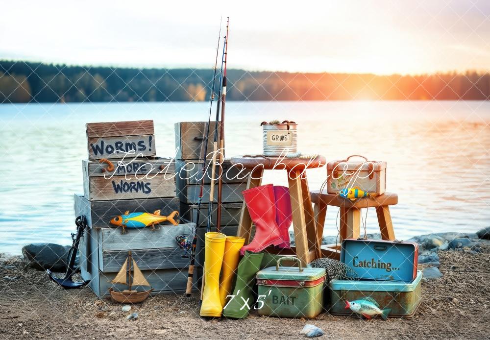 Kate Outdoor Fishing Props Lake Backdrop Designed by Laura Bybee