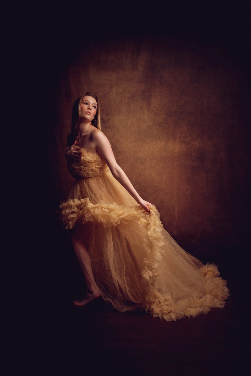 Kate Sweep Abstract Gold Brown Backdrop for Photography