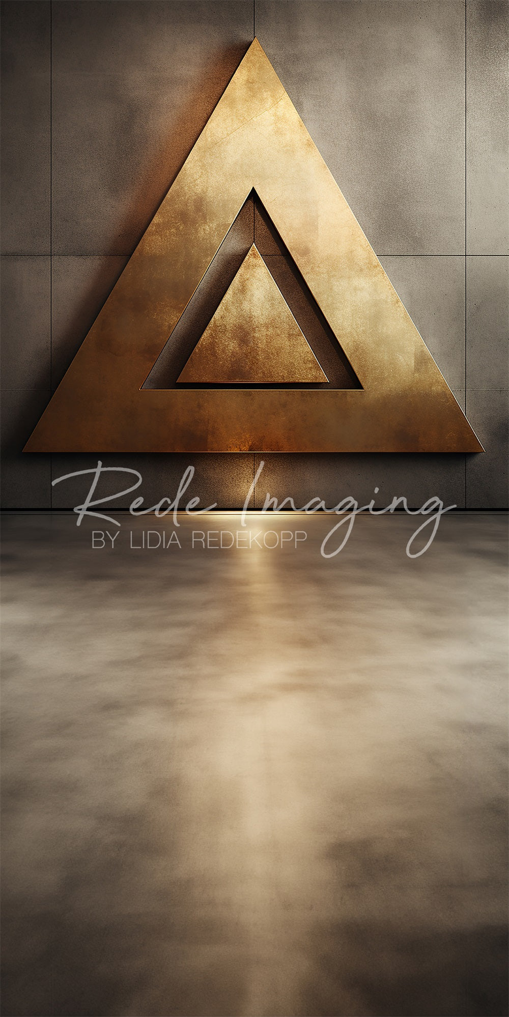 Kate Sweep Cool Urban Dark Golden Triangle Wall Backdrop Designed by Lidia Redekopp