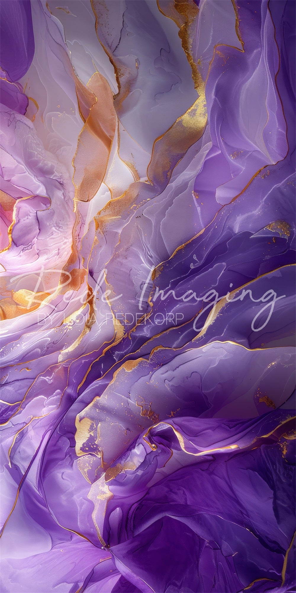 Kate Sweep Abstract Fine Art Purple Gold Gradient Backdrop Designed by Lidia Redekopp