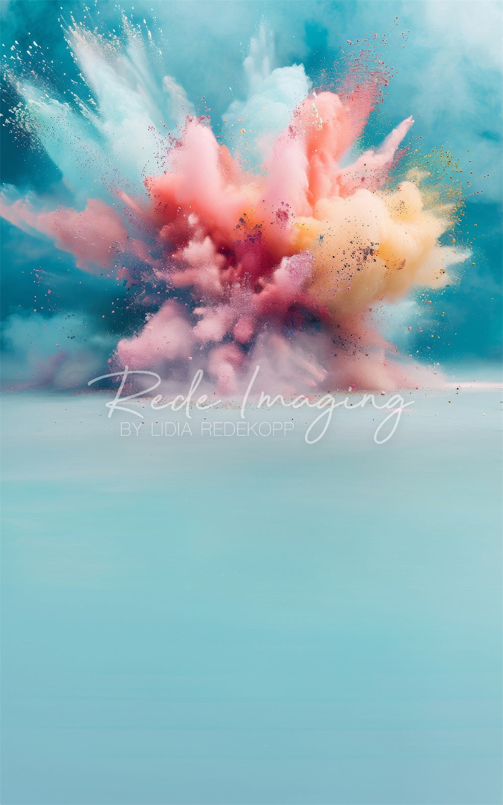 Kate Sweep Art Rainbow Colorful Powder Explosion Backdrop Designed by Lidia Redekopp