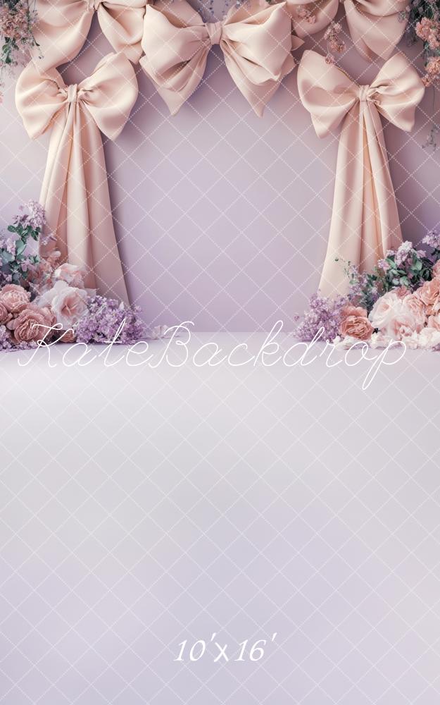 Kate Sweep Floral Bow Drapes Pastel Backdrop Designed by Lidia Redekopp