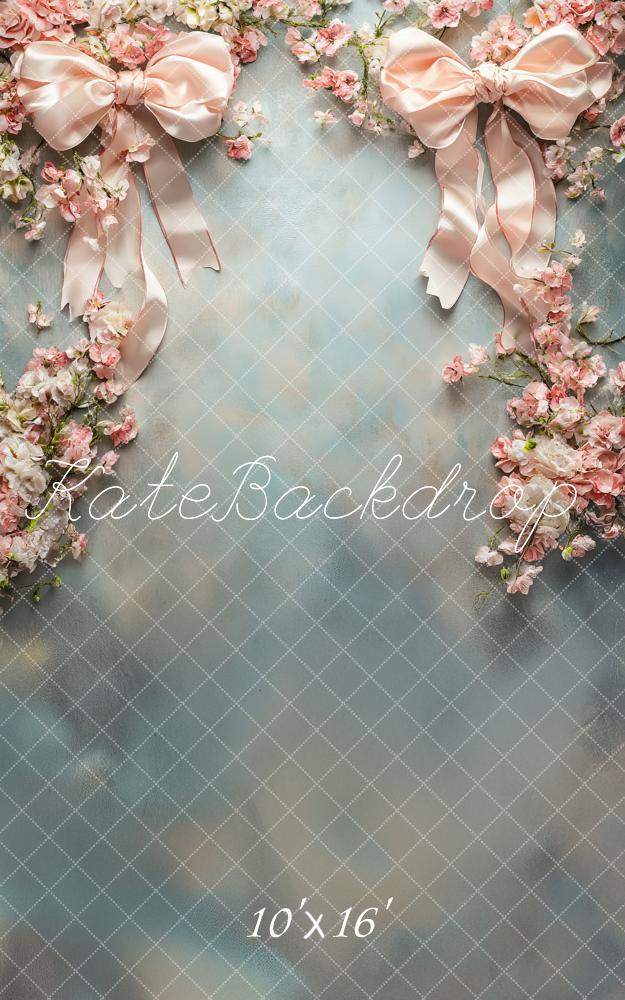 Kate Sweep Floral Bow Pink Ribbon Backdrop Designed by Lidia Redekopp