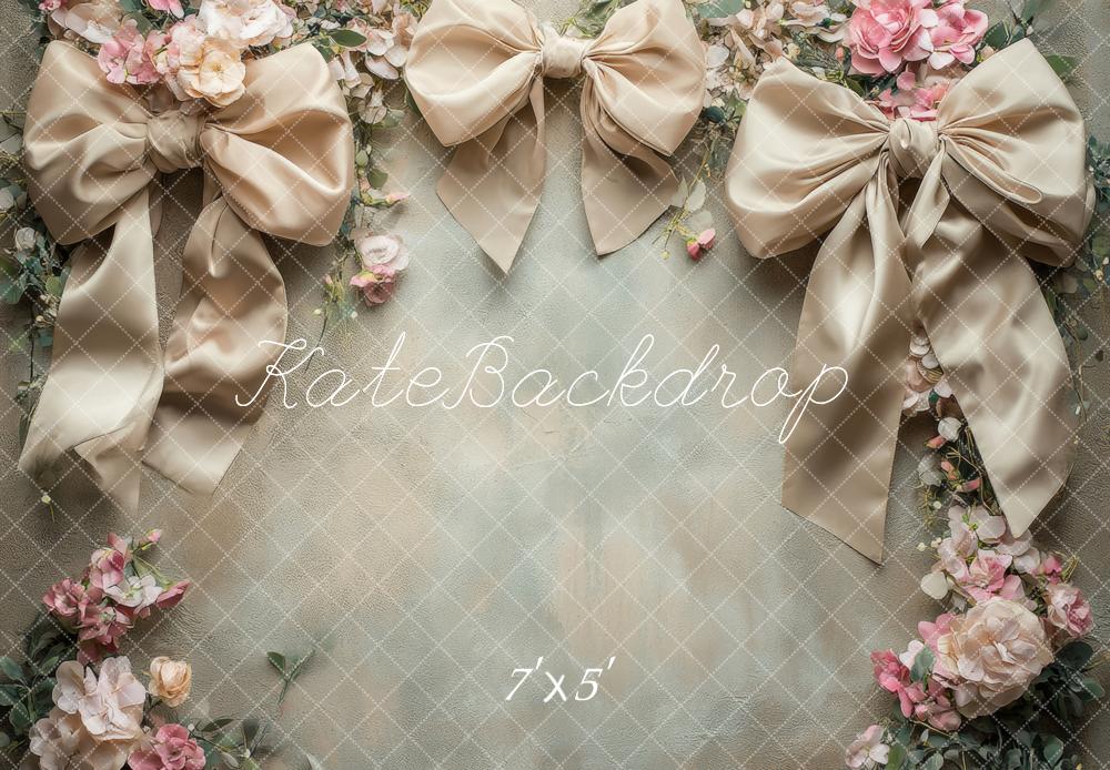 Kate Floral Bow Elegant Green Backdrop Designed by Lidia Redekopp