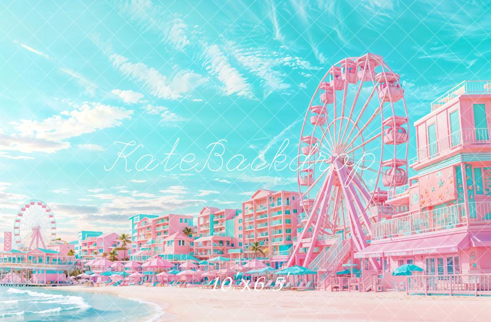 Kate Summer Beach Ferris Wheel Backdrop Designed by Emetselch