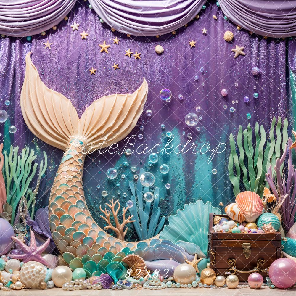 Kate Mermaid Underwater Fantasy Treasure Chest Backdrop Designed by Emetselch