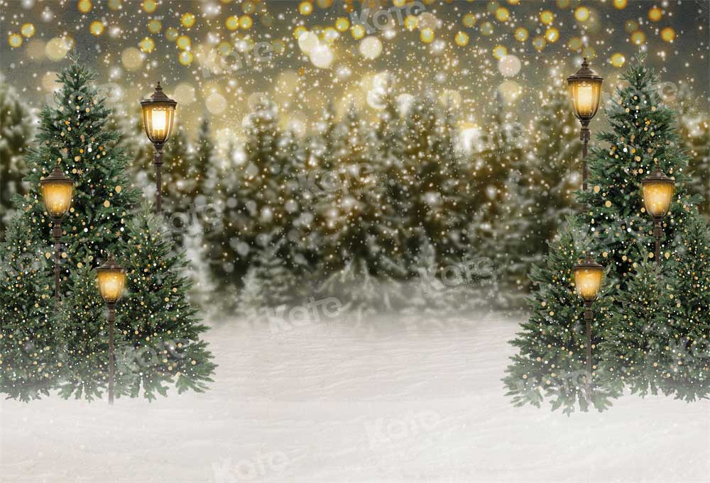 Kate Christmas Snow Forest Lights Backdrop for Photography - Kate Backdrop