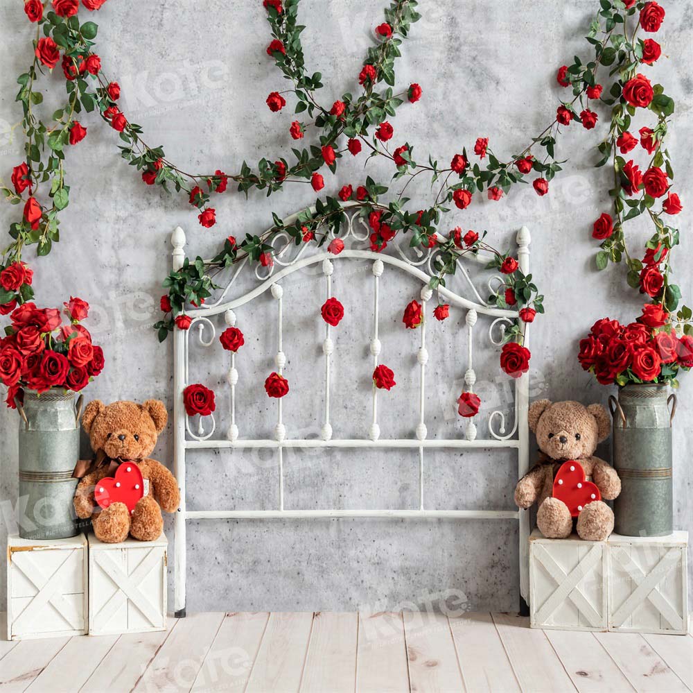 Kate Valentine's Day Headboard Teddy Bear Backdrop Designed by Emetselch