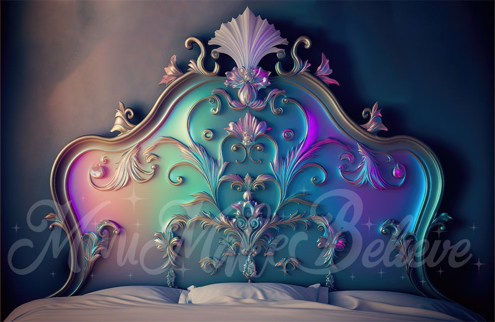 Kate Iridescent Ornate Valentine Boudoir Headboard Backdrop Designed by Mini MakeBelieve