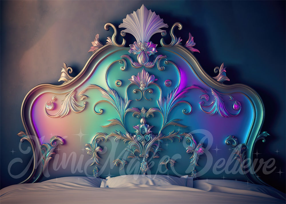 Kate Iridescent Ornate Valentine Boudoir Headboard Backdrop Designed by Mini MakeBelieve